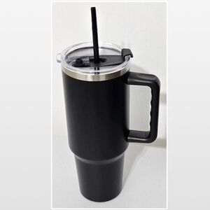 Ashland Tumbler Unisex Black 40oz Stainless Steel Insulated Top & Straw Goth Mug